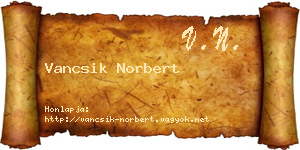 Vancsik Norbert névjegykártya